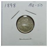 1898 Barber dime AU50