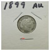 1899 Barber dime AU