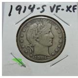 1914-S Barber half VF/XF