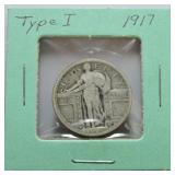 1917 Standing Liberty quarter Ty1