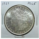 1921 Morgan dollar MS65