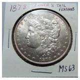 1878 7/8TF Morgan dollar MS63