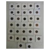 Lot of 32 Indian cents 1874-1909