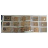 Collection of 18 circa 1909 leather postcards