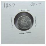 1857 Seated Liberty half dime G4