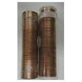 Lot of 2 BU rolls 1960 small date Lincoln cents