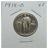 1918-D Standing Liberty quarter XF