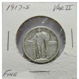 1917-S Standing Liberty quarter Ty II F