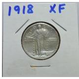 1918 Standing Liberty quarter XF