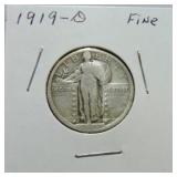 1919-D Standing Liberty quarter F