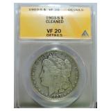 1903-S  Morgan dollar ANACS VF20 details,