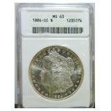 1884-CC Morgan dollar ANACS MS63