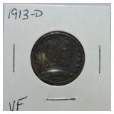 1913-D Barber quarter VF