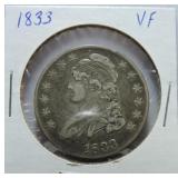 1833 Bust half VF