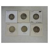 Lot of 6 Liberty Seated quarters