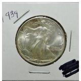 1939 Walking Liberty half BU