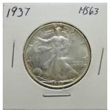 1937 Walking Liberty half MS63