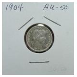 1904 Barber dime AU50