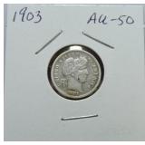 1903 Barber dime AU50