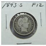 1893-S Barber dime F12