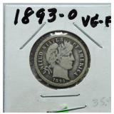 1893-O Barber dime VG/F