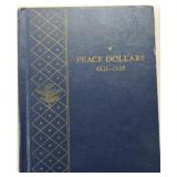 Peace dollar album 1921-35, complete 24 coins