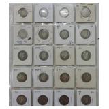 Lot of 51 silver quarters - Seated, Barber,