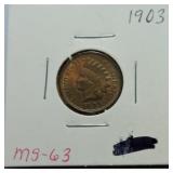 1903 Indian cent MS63