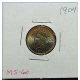 1904 Indian cent MS60