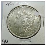 1881-O Morgan dollar AU