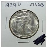 1939-D  Walking Liberty half MS63