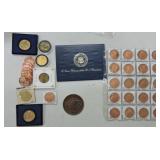 Lot of copper rounds and bronze medals