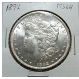 1892 Morgan dollar MS64