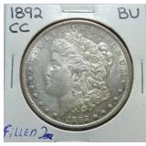 1892-CC Morgan dollar BU