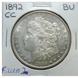 1892-CC Morgan dollar BU