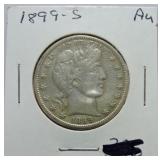 1899-S Barber half AU