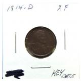 1914-D Lincoln cent XF