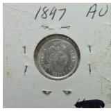 1897 Barber dime AU