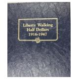 BU Walking Liberty half album 1916-47,