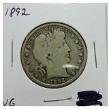 1892 Barber half VG