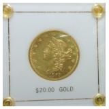 1853 $20 Liberty gold AU