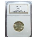 1947-S Washington quarter NGC MS65