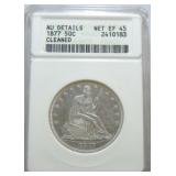 1877 Liberty seated half ANACS EF45 details,