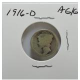 1916-D Mercury dime AG/G