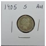 1905-S Barber dime AU