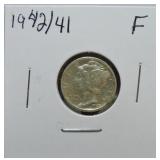 1942/41 Mercury dime F