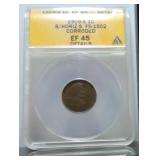 1909-S Lincoln cent ANACS EF45 details FS1502,
