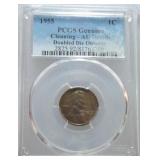 1955 Lincoln cent PCGS AU details,