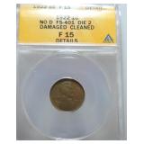 1922 no D  Lincoln cent ANACS F15 details FS401,