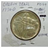 1934-D Oregon Trail half MS64